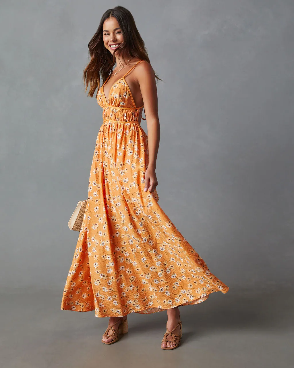Kamila Braided Tie Floral Print Maxi Dress sold by Vici product image thumbnail 2