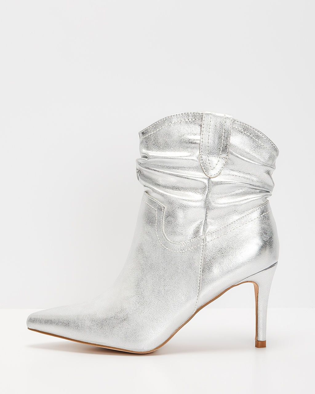 Walk With Me Stiletto Booties - Metallic Silver sold by Vici product image thumbnail 2