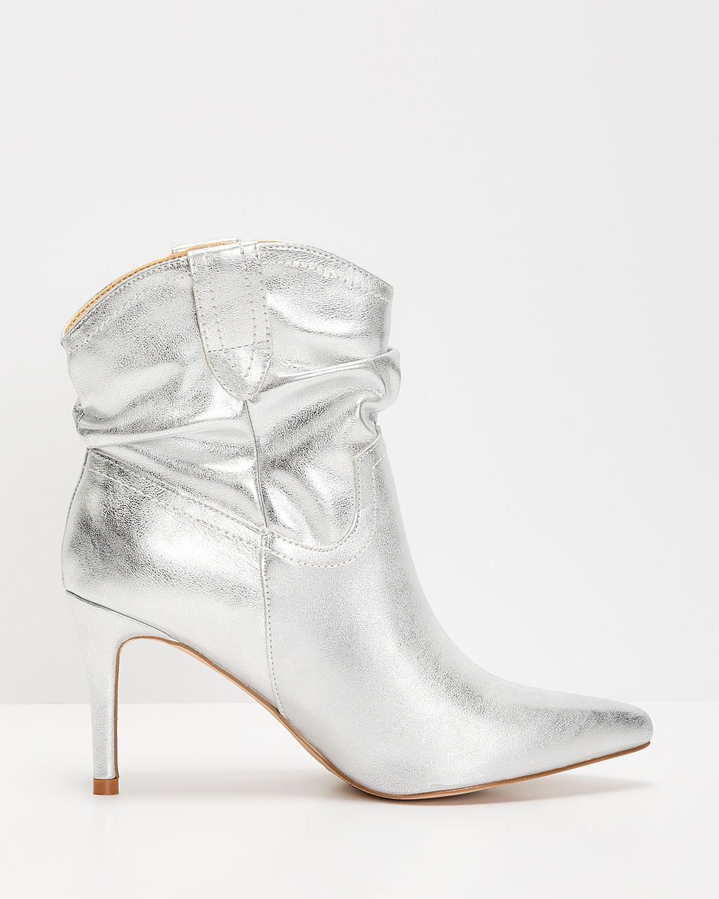 Walk With Me Stiletto Booties - Metallic Silver sold by Vici product image thumbnail 6