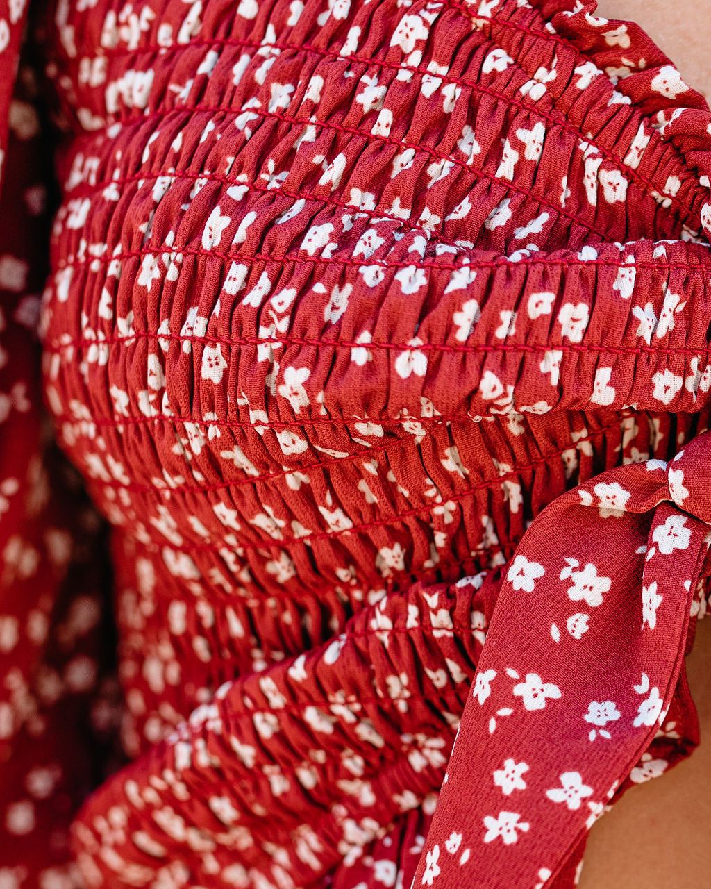 Ridley Smocked Tie Front Crop Top - FINAL SALE sold by Vici product image thumbnail 4