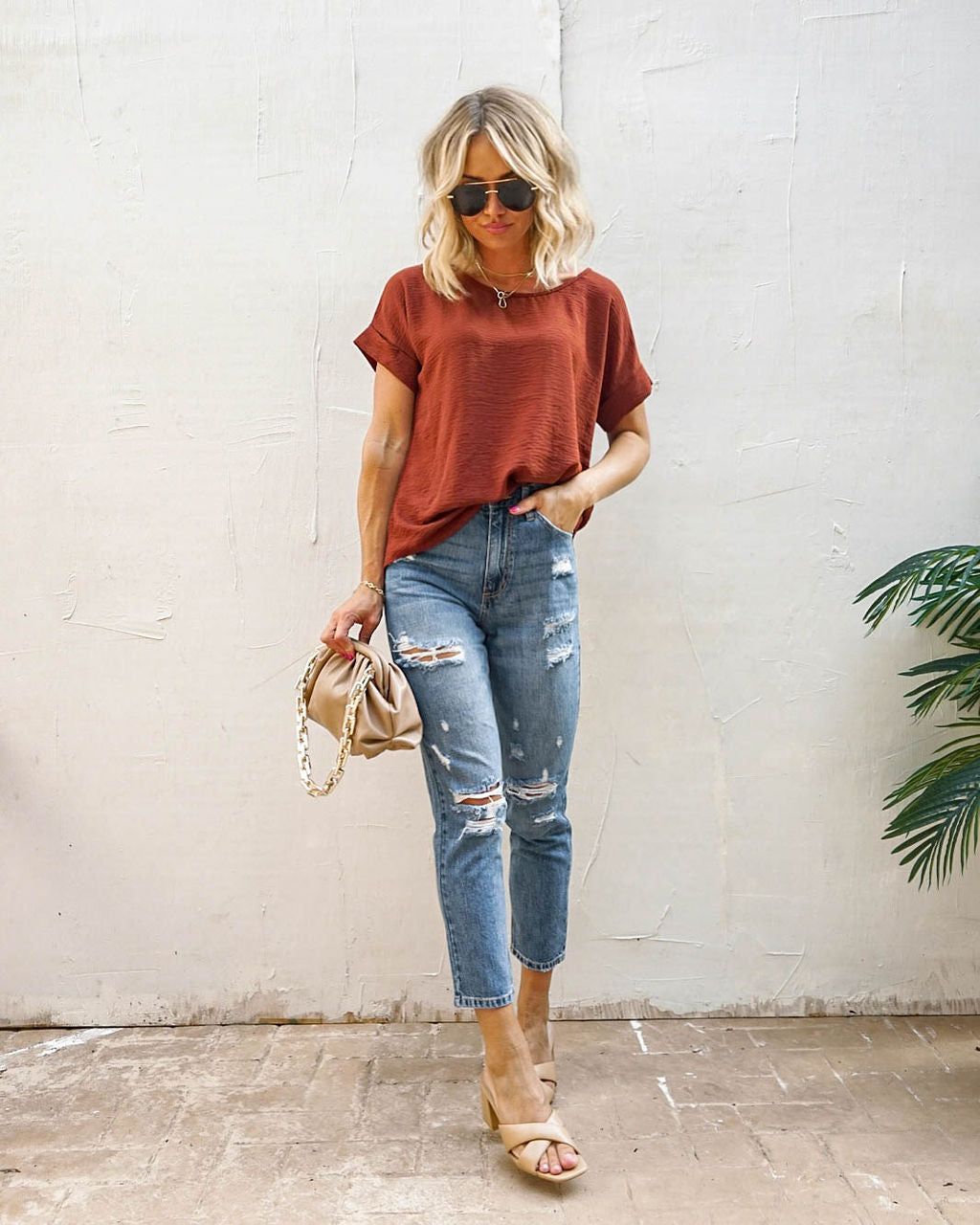 Marlin Short Sleeve Blouse - Chocolate - FINAL SALE sold by Vici product image thumbnail 7