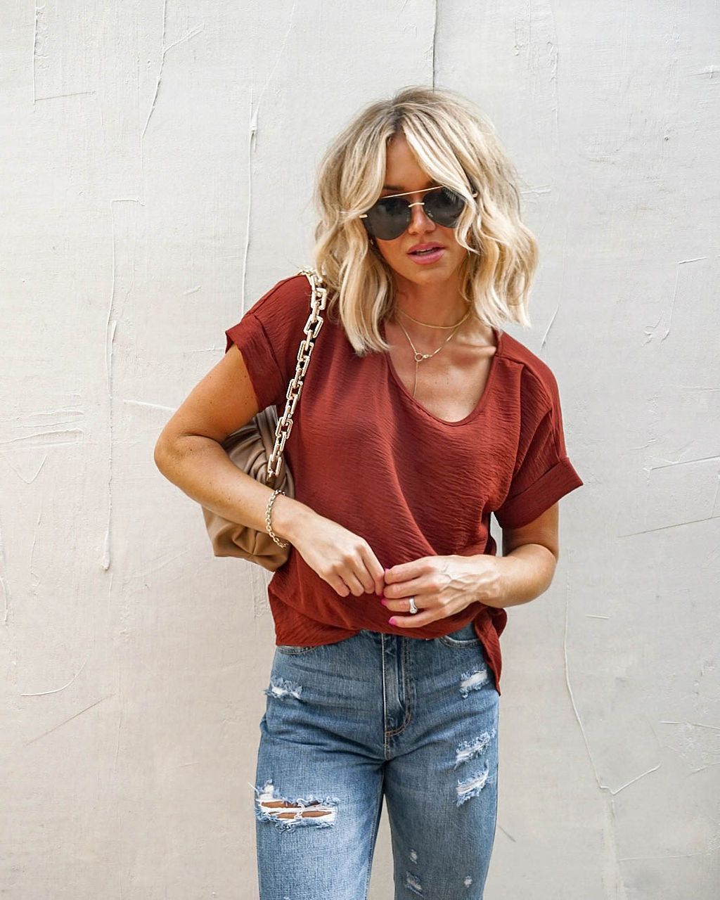 Marlin Short Sleeve Blouse - Chocolate - FINAL SALE sold by Vici product image thumbnail 6