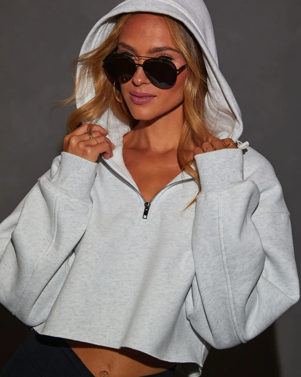 Portland Zip Crop Hoodie sold by Vici