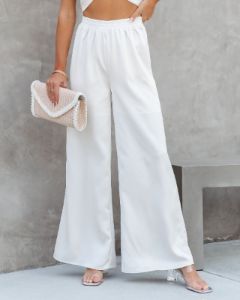 Elegant And Graceful Satin High Waisted Wide Leg Pants sold by Vici