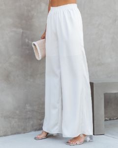 Elegant And Graceful Satin High Waisted Wide Leg Pants sold by Vici
