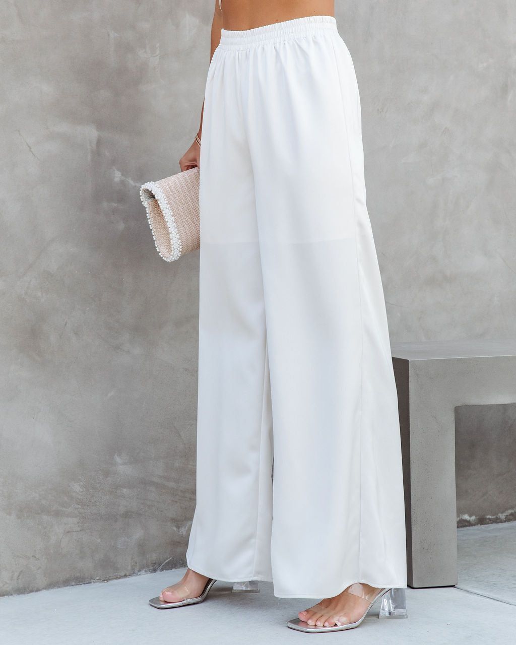 Elegant And Graceful Satin High Waisted Wide Leg Pants sold by Vici product image thumbnail 5