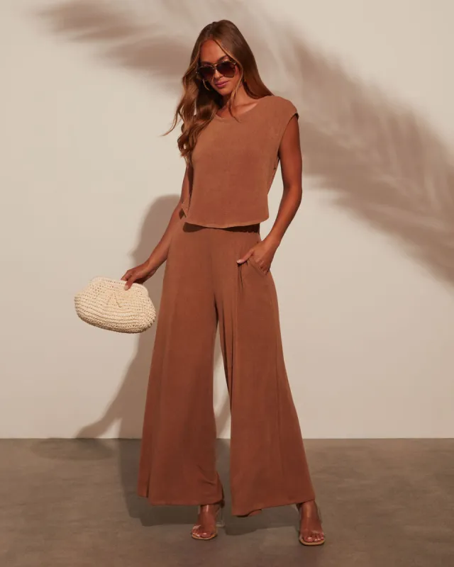 Holland Flowy Tiered Knit Jumpsuit made by Vici