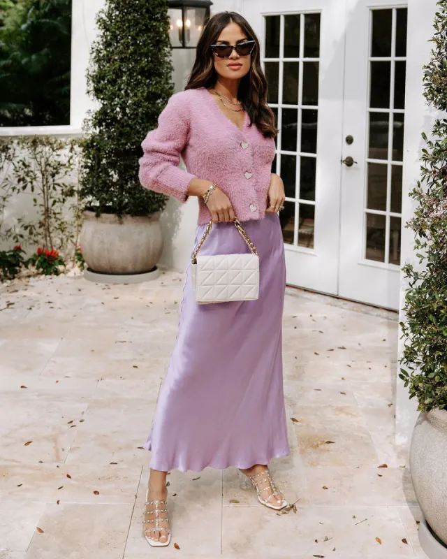 Naya Satin Midi Skirt - Lilac - FINAL SALE sold by Vici
