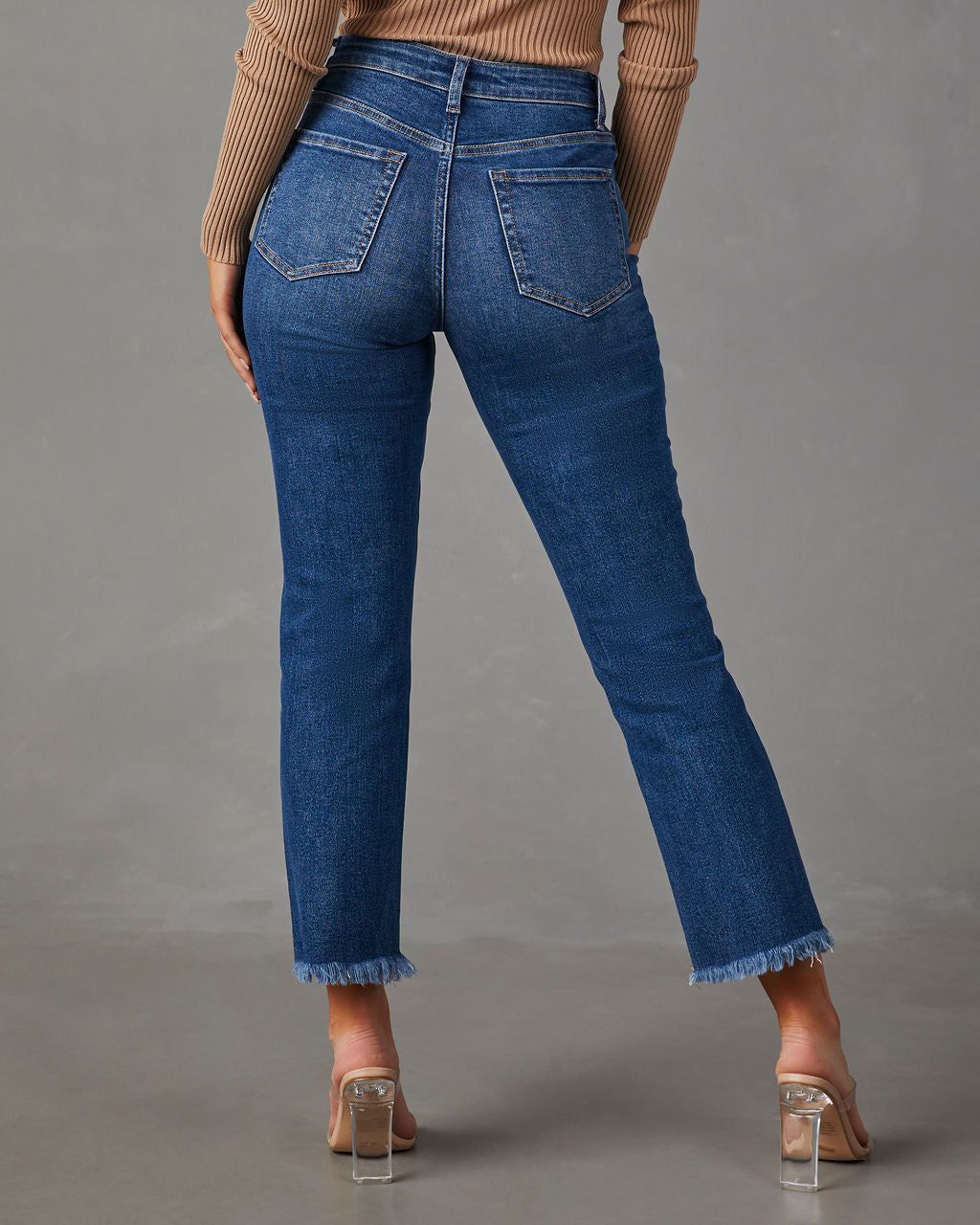 Raley High Rise Straight Leg Jeans - Medium Wash sold by Vici product image thumbnail 4