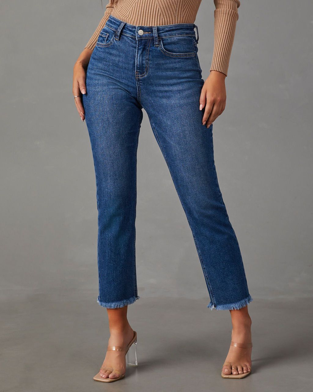 Raley High Rise Straight Leg Jeans - Medium Wash sold by Vici product image thumbnail 2