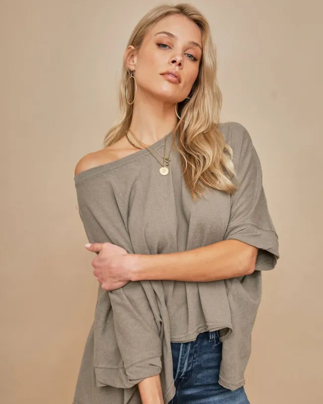 Laney Cotton Blend High Low Tee sold by Vici