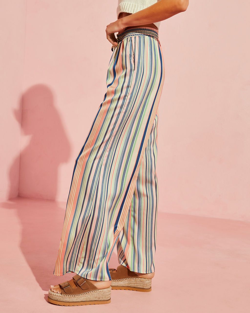 Morgin Striped Drawstring Wide Leg Pants sold by Vici product image thumbnail 4