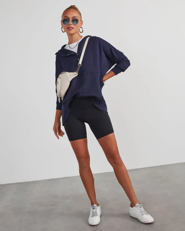 Mindful Cotton Pocketed Henley Hoodie sold by Vici