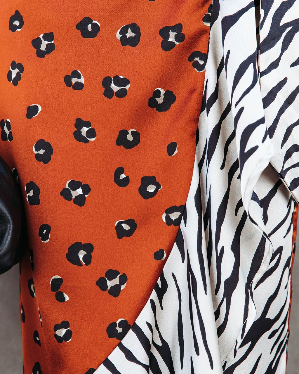 Fierce Satin Mix Print Wrap Maxi Dress - FINAL SALE sold by Vici product image thumbnail 4