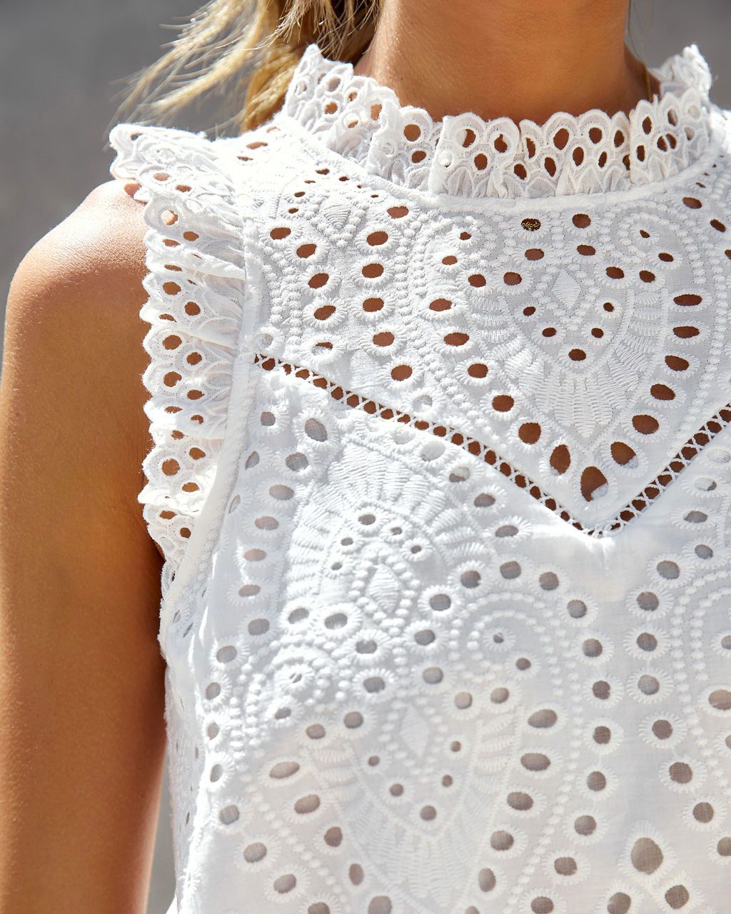 Sweet Georgia Cotton Eyelet Top - White - FINAL SALE sold by Vici product image thumbnail 3