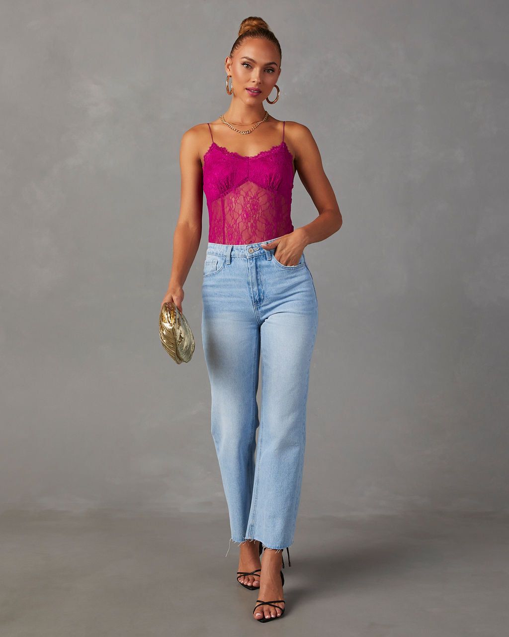 Late Night Lace Bodysuit - Fuchsia sold by Vici product image thumbnail 6