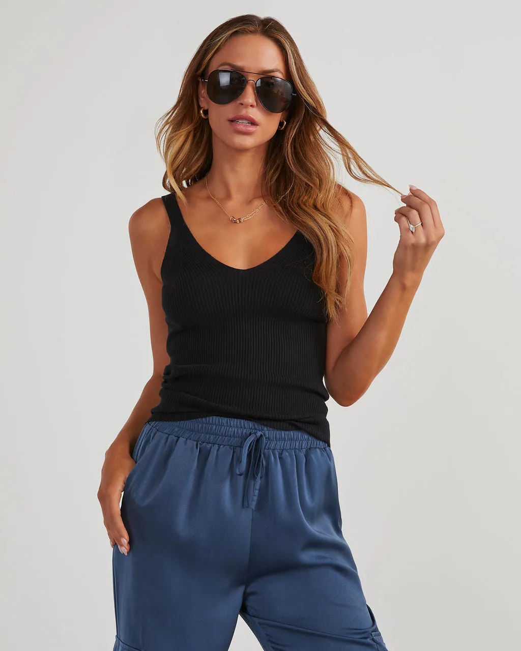 Hayden Ribbed Knit Tank sold by Vici