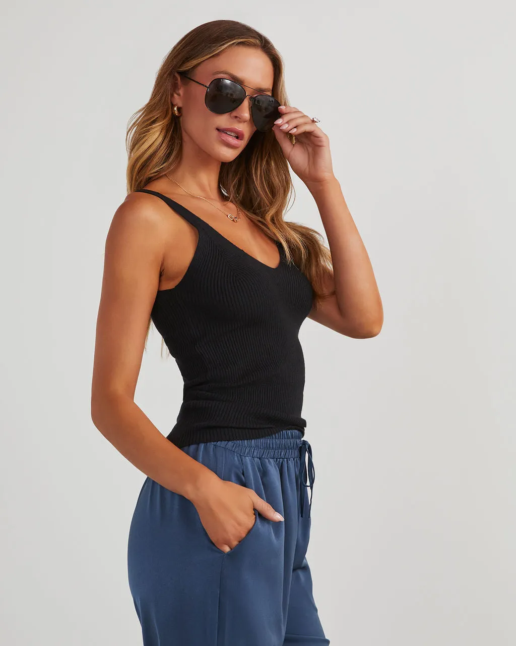 Hayden Ribbed Knit Tank sold by Vici product image thumbnail 3