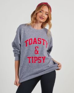Toasty & Tipsy Oversized Graphic Sweatshirt sold by Vici