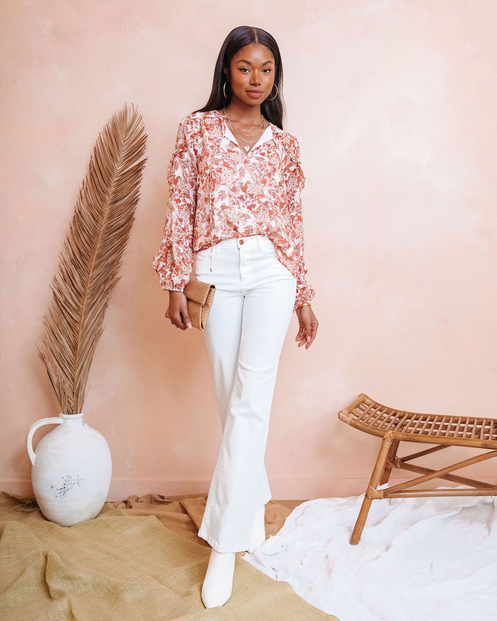 Luciana Floral Ruffle Top - FINAL SALE sold by Vici product image thumbnail 6