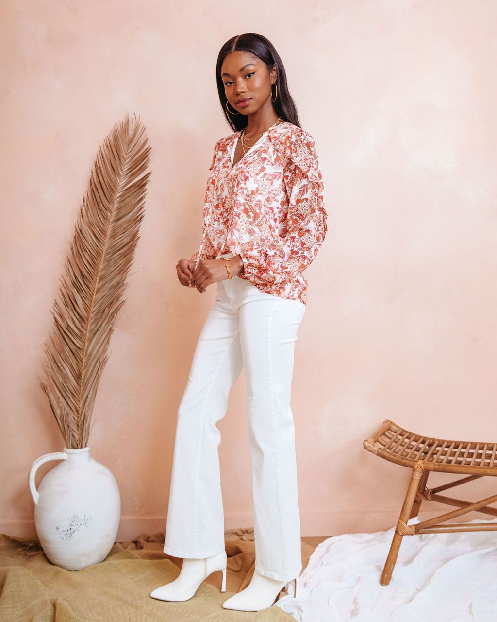 Luciana Floral Ruffle Top - FINAL SALE sold by Vici product image thumbnail 5