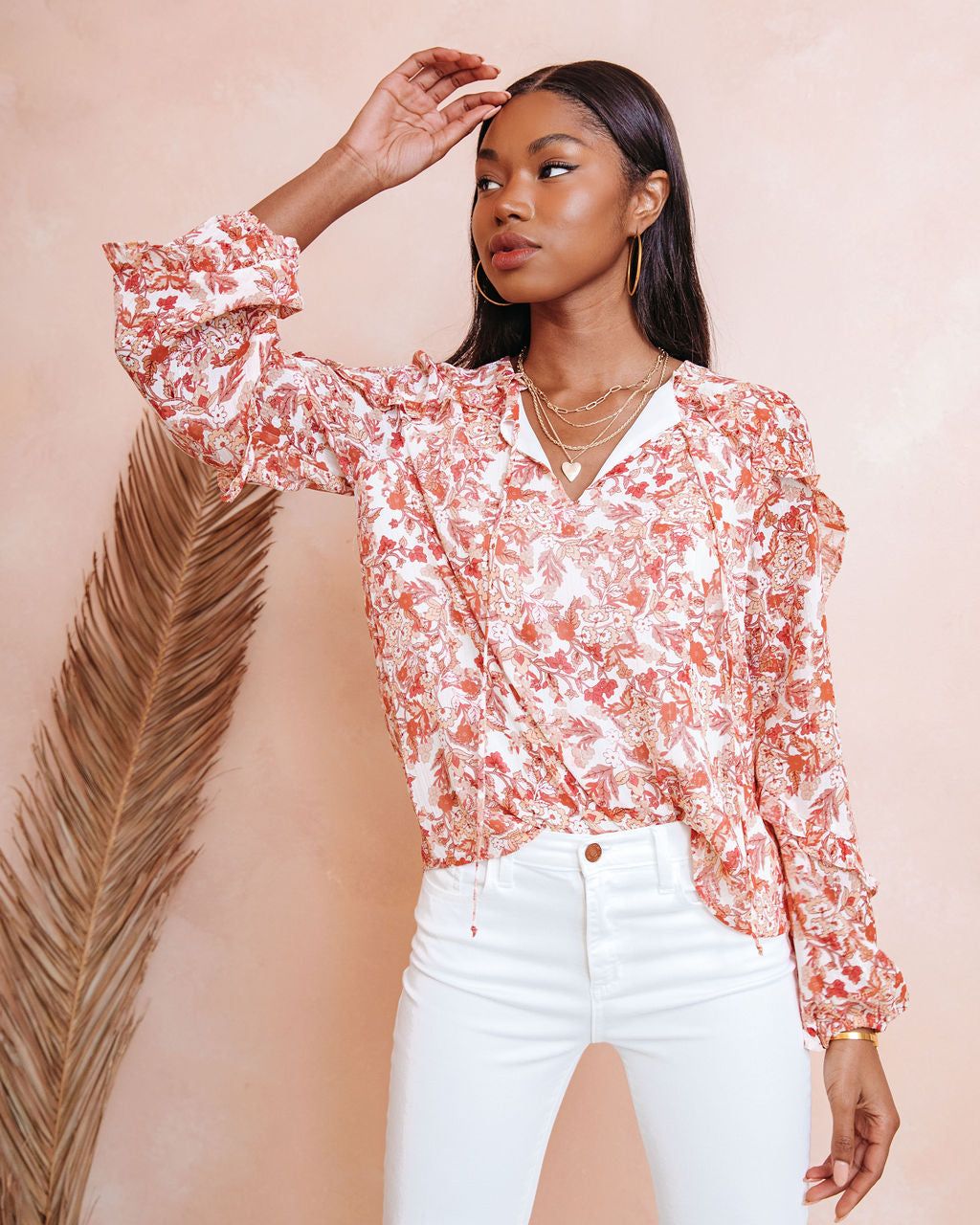 Luciana Floral Ruffle Top - FINAL SALE sold by Vici product image thumbnail 7