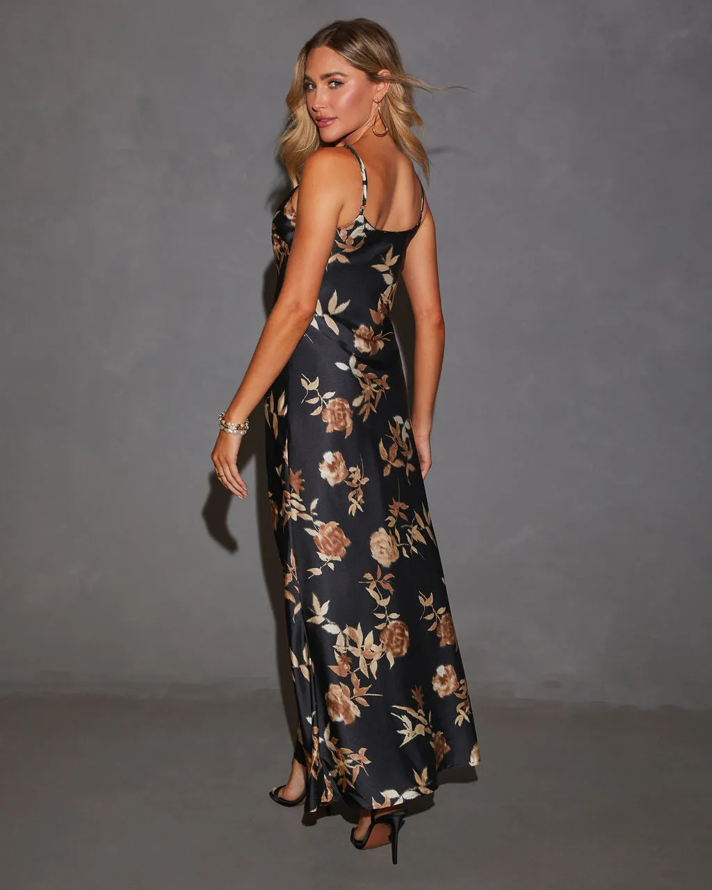 Willow Whisper Floral Satin Slip Dress sold by Vici product image thumbnail 3