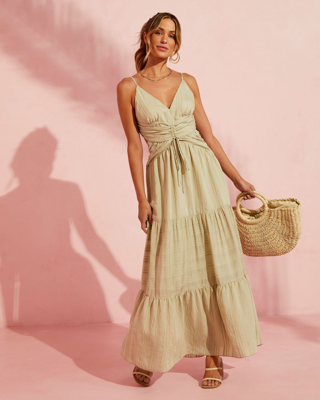 Coraline Tiered Maxi Dress sold by Vici