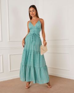 Coraline Tiered Maxi Dress sold by Vici