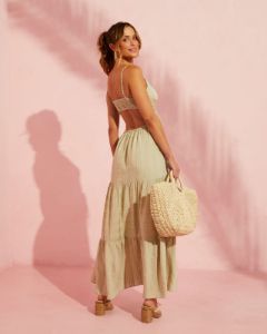 Coraline Tiered Maxi Dress sold by Vici