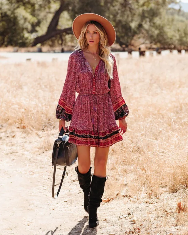 Maximus Printed Button Down Dress sold by Vici