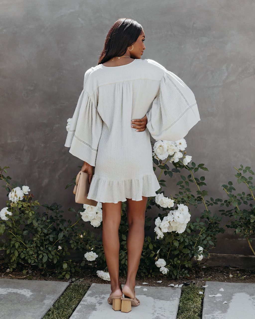 Kiwi Cotton Soft Crinkled Tassel Dress sold by Vici product image thumbnail 2