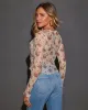 Rose Garden Printed Mesh Crew Neck Top sold by Vici
