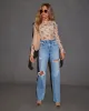Rose Garden Printed Mesh Crew Neck Top sold by Vici