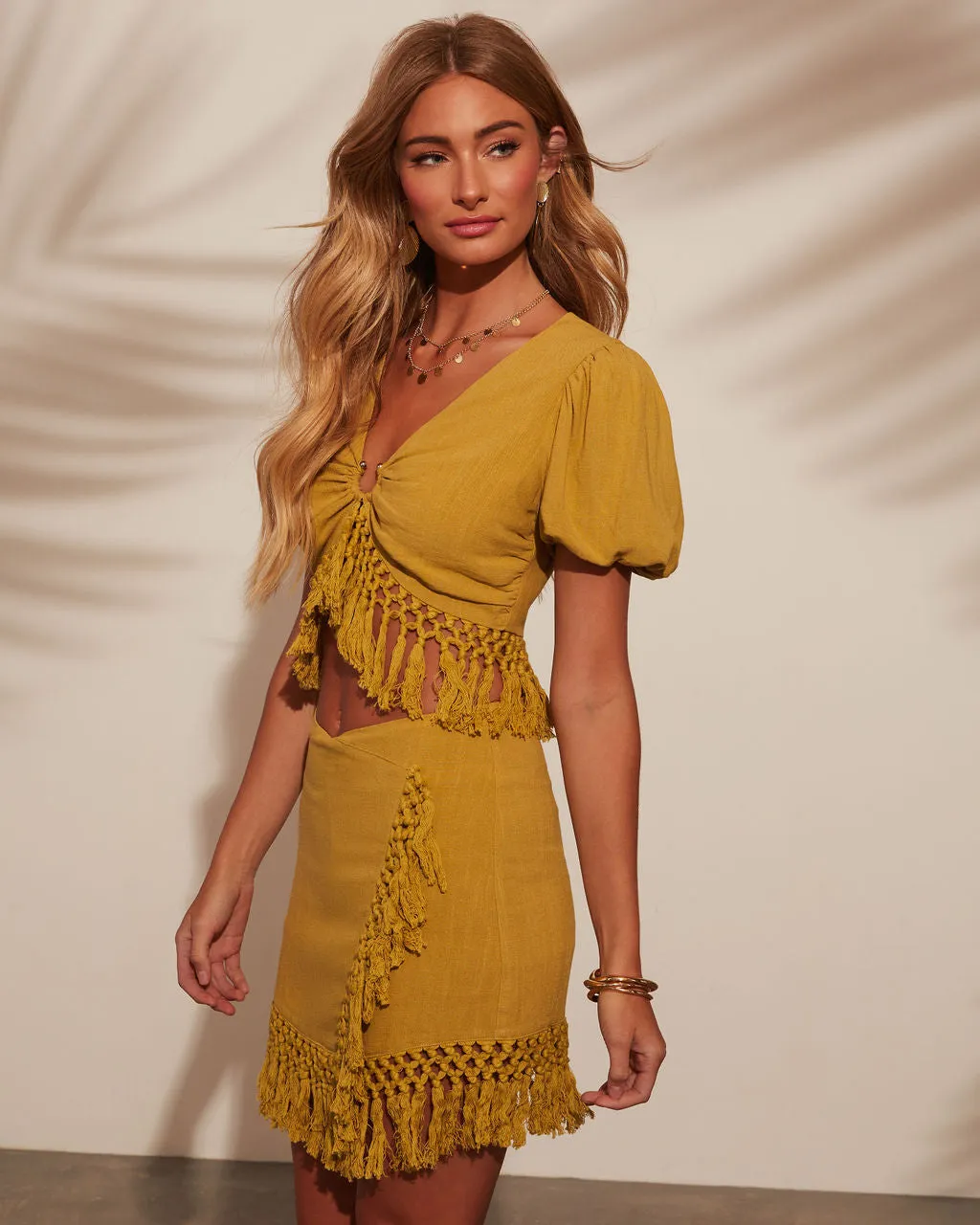 Madrid Tango Fringe Short Sleeve Crop Top sold by Vici product image thumbnail 3