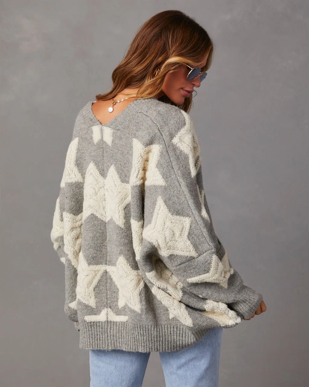 Chasing The Stars Pocketed Oversized Cardigan sold by Vici product image thumbnail 3