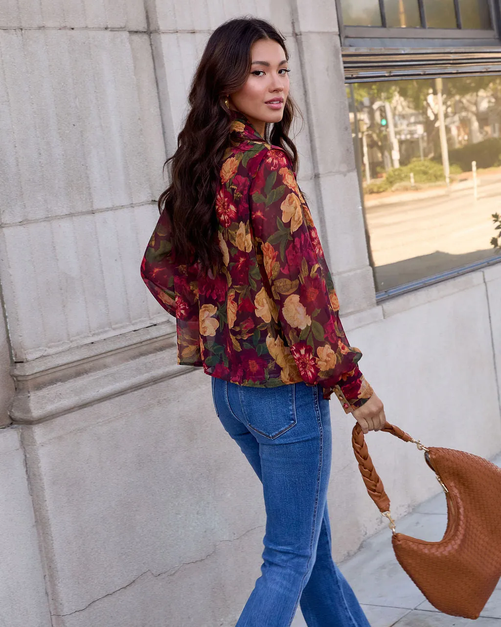 Sweet Maple Floral Mock Neck Blouse sold by Vici product image thumbnail 4