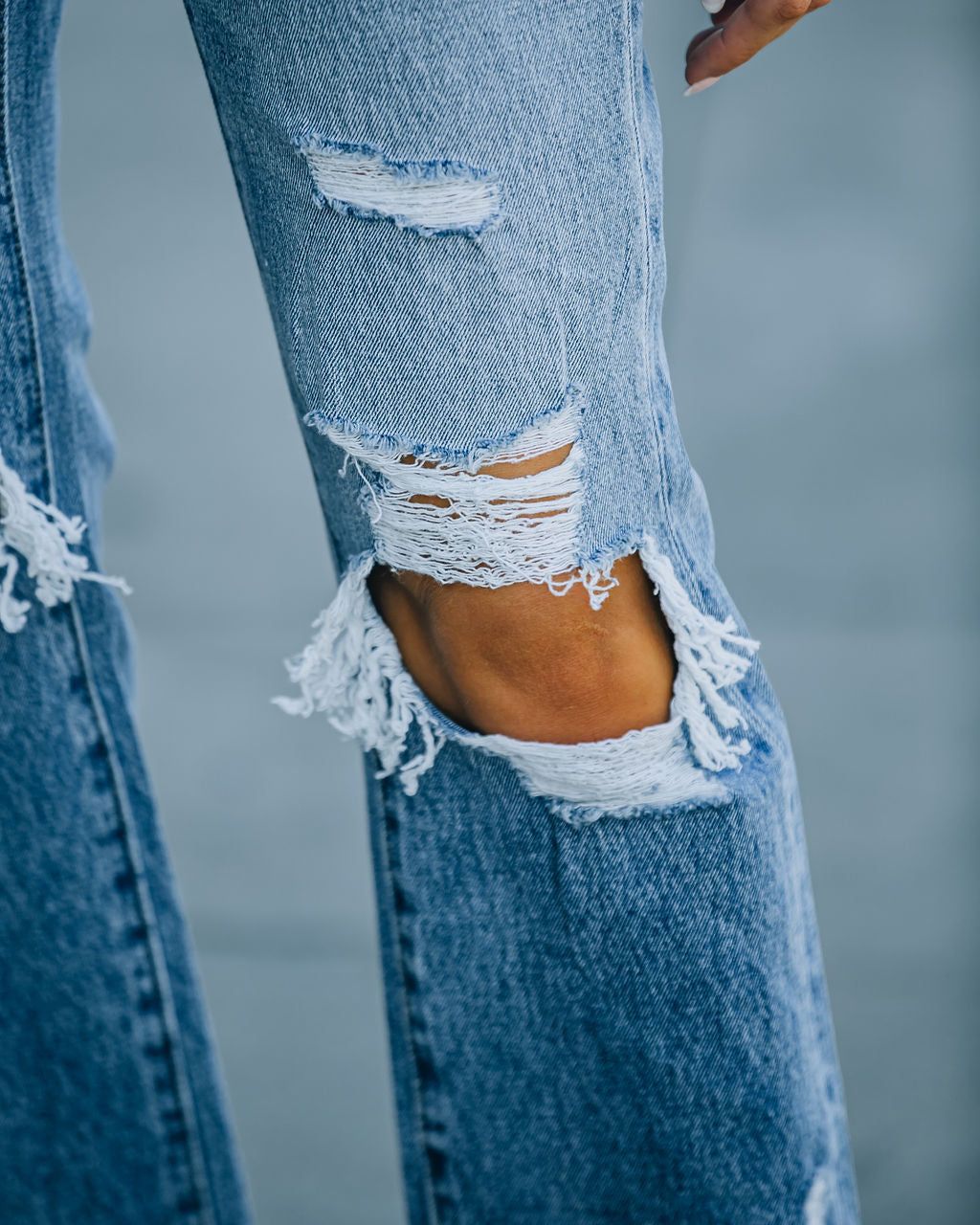 Enzo High Rise Distressed Straight Leg Denim - FINAL SALE sold by Vici product image thumbnail 4