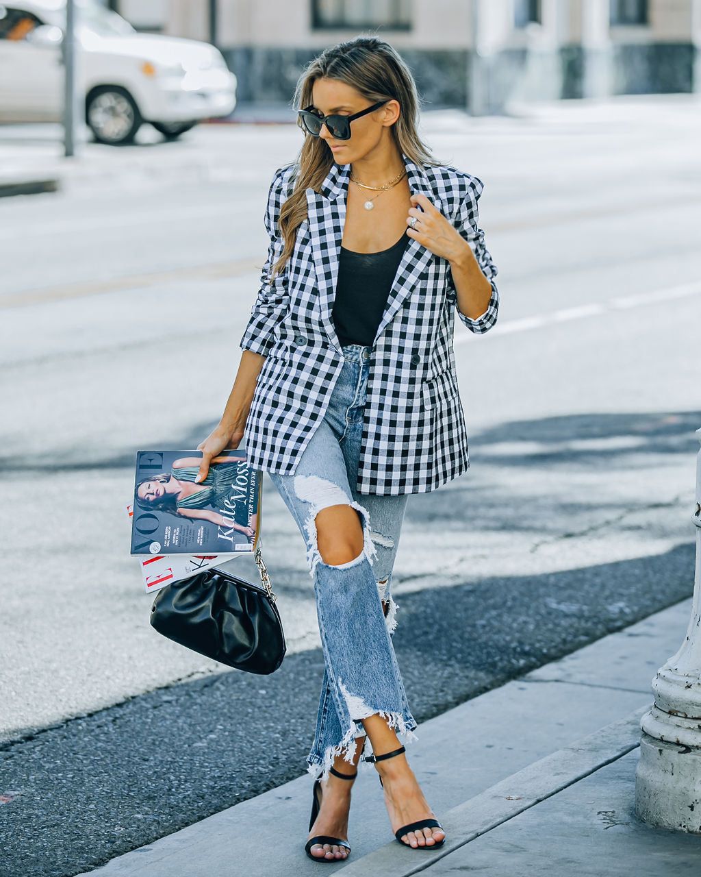 Enzo High Rise Distressed Straight Leg Denim - FINAL SALE sold by Vici product image thumbnail 8