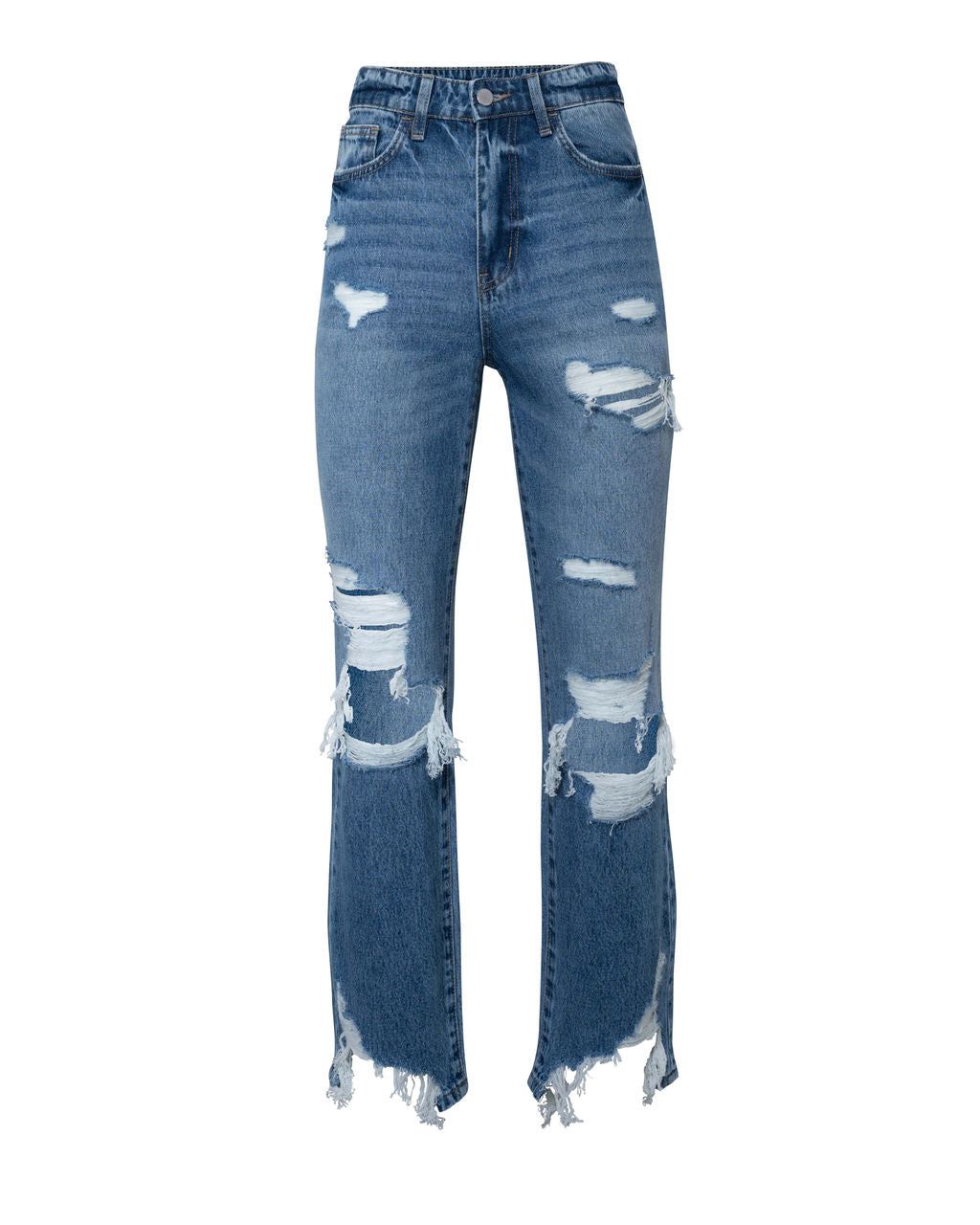 Enzo High Rise Distressed Straight Leg Denim - FINAL SALE sold by Vici product image thumbnail 3