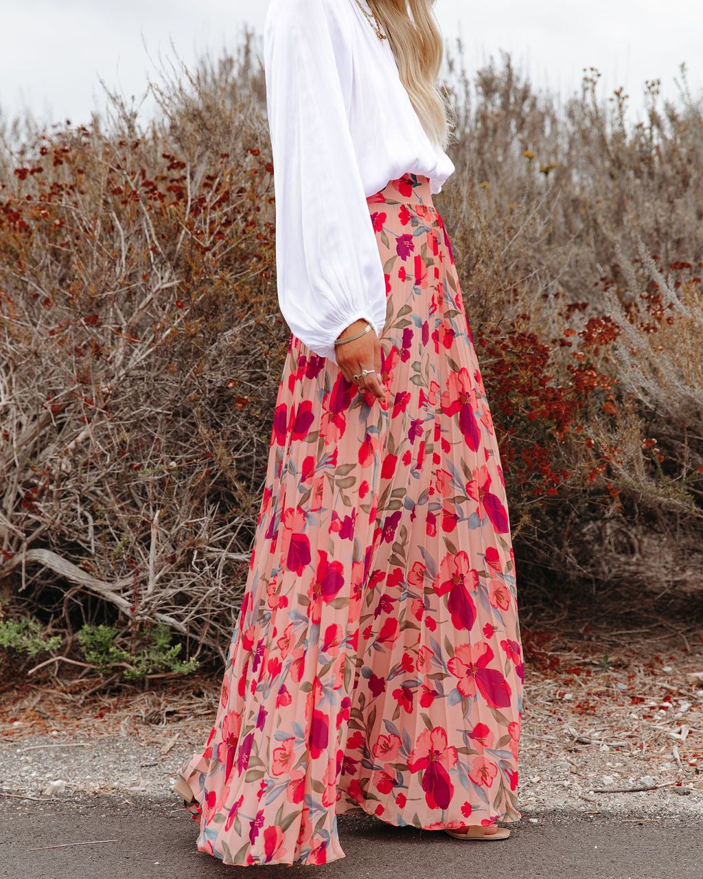 No Lie Floral Pleated Maxi Skirt - FINAL SALE sold by Vici product image thumbnail 6