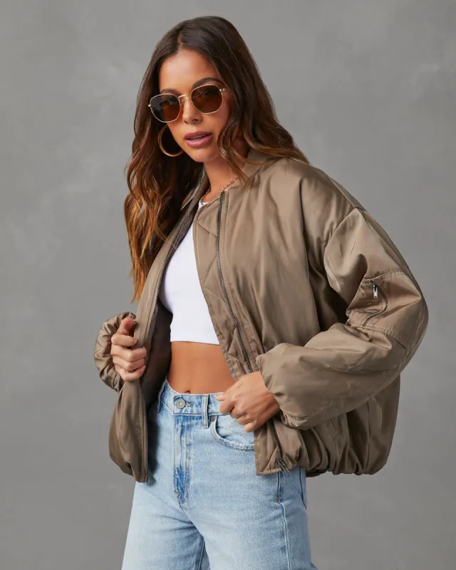 Mckenna Oversized Bomber Jacket sold by Vici