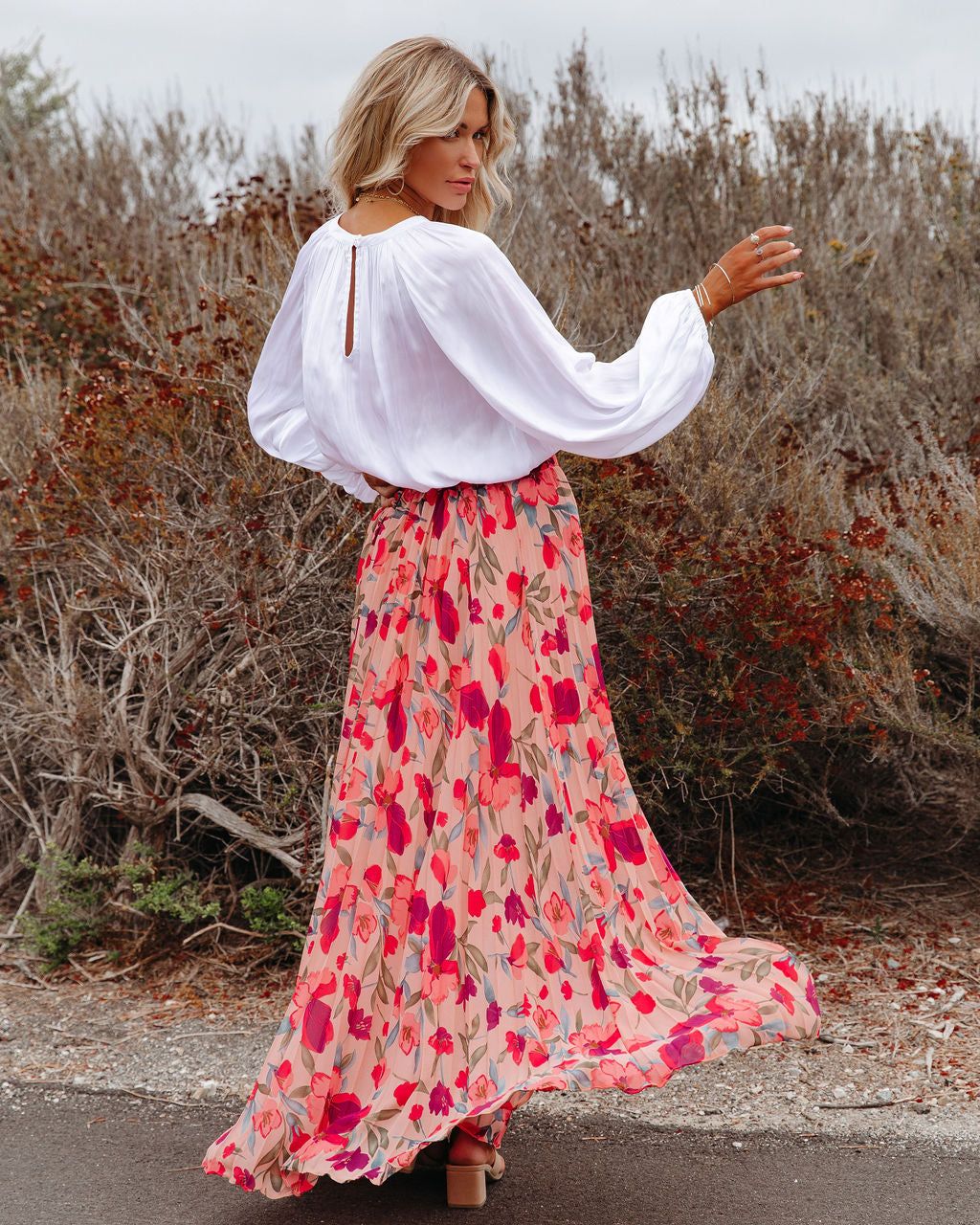 No Lie Floral Pleated Maxi Skirt - FINAL SALE sold by Vici product image thumbnail 2