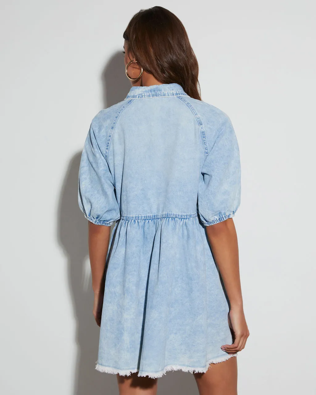 Hattie Short Sleeve Denim Mini Dress sold by Vici product image thumbnail 5
