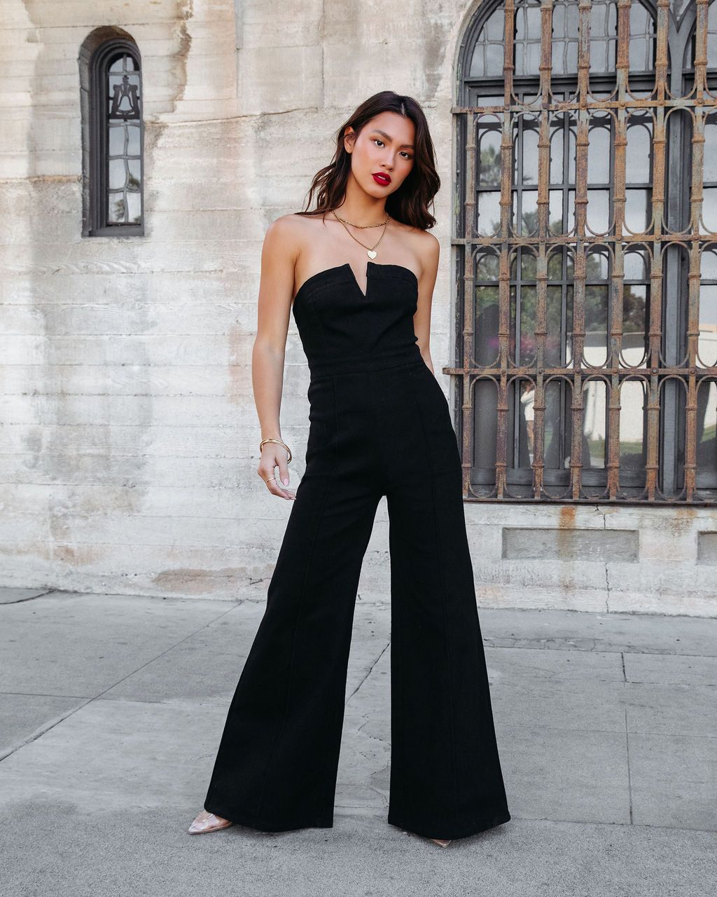 So Mila Denim Flare Jumpsuit - Black - FINAL SALE sold by Vici product image thumbnail 6