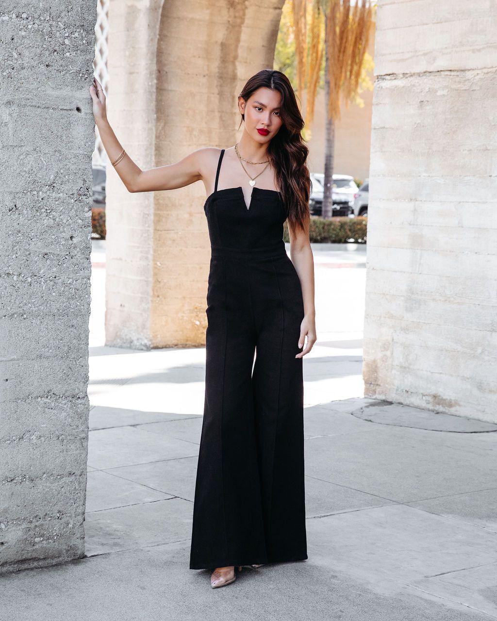 So Mila Denim Flare Jumpsuit - Black - FINAL SALE sold by Vici product image thumbnail 3