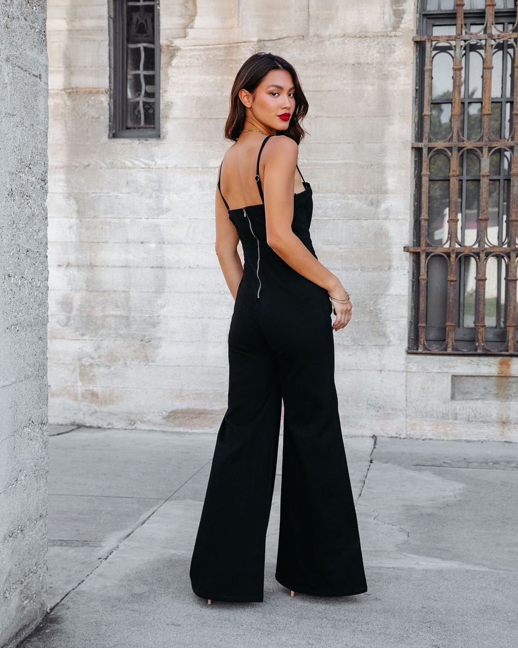 So Mila Denim Flare Jumpsuit - Black - FINAL SALE sold by Vici product image thumbnail 4