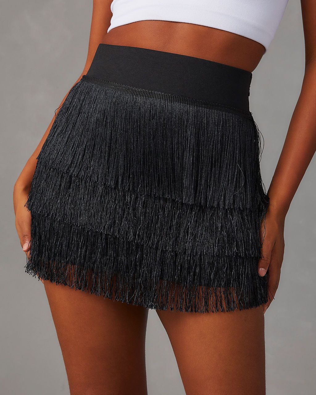 Giuseppe Fringe Trim Mini Skirt sold by Vici product image thumbnail 2