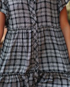 Dooley Plaid Button Down Babydoll Dress - FINAL SALE sold by Vici