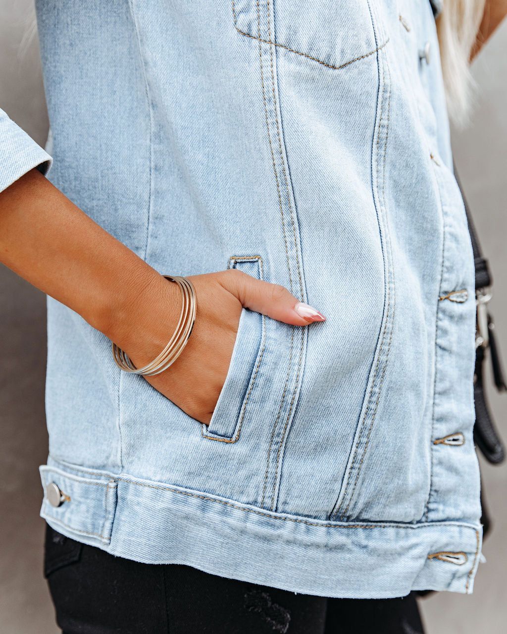 Rucker Pocketed Denim Jacket - FINAL SALE sold by Vici product image thumbnail 4